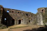 Blick auf dei Ruine der Kaiserpfalz in Düsseldorf