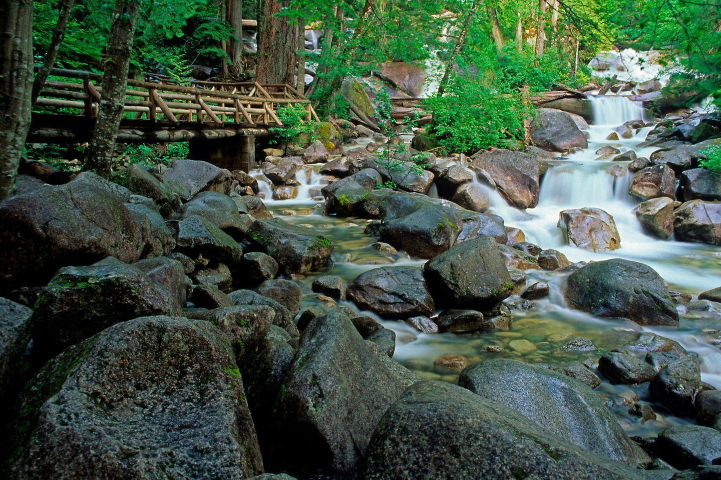Shannon Falls Provincial Park Wasser läuft von den Shannon Falls über den Shannon Creek hinunter