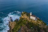 Getaria Leuchtturm, Blick aus der Vogelperspektive
