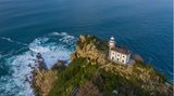 Getaria Leuchtturm, Blick aus der Vogelperspektive