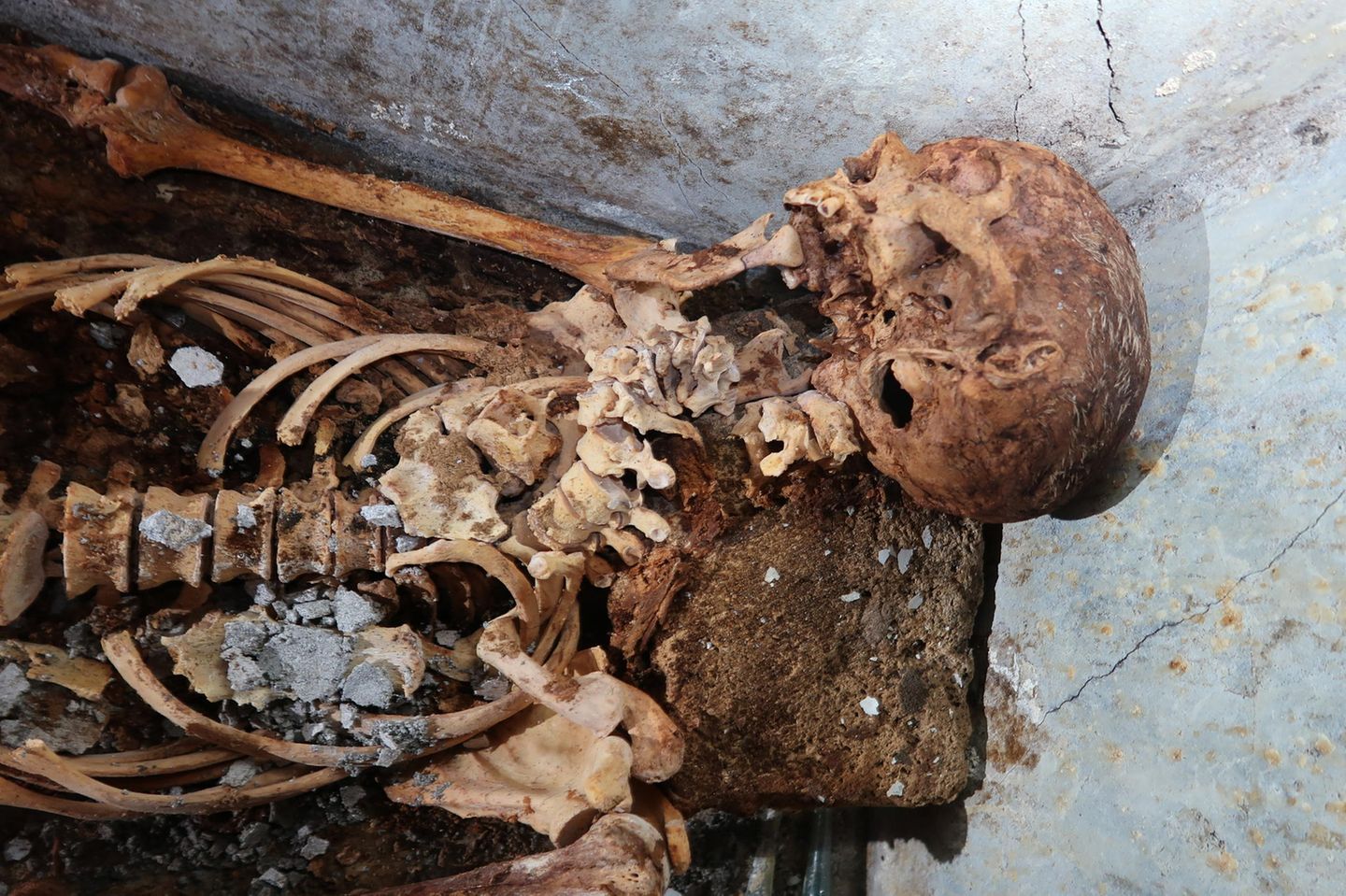 Mumifizierte Überreste von Marcus Venerius Secundio, einem früheren Sklaven in Pompeji