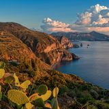 Blick auf Lipari von Belvedere Quattrocchi
