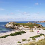 Der Strand von Akresanden auf der Insel Karmoy