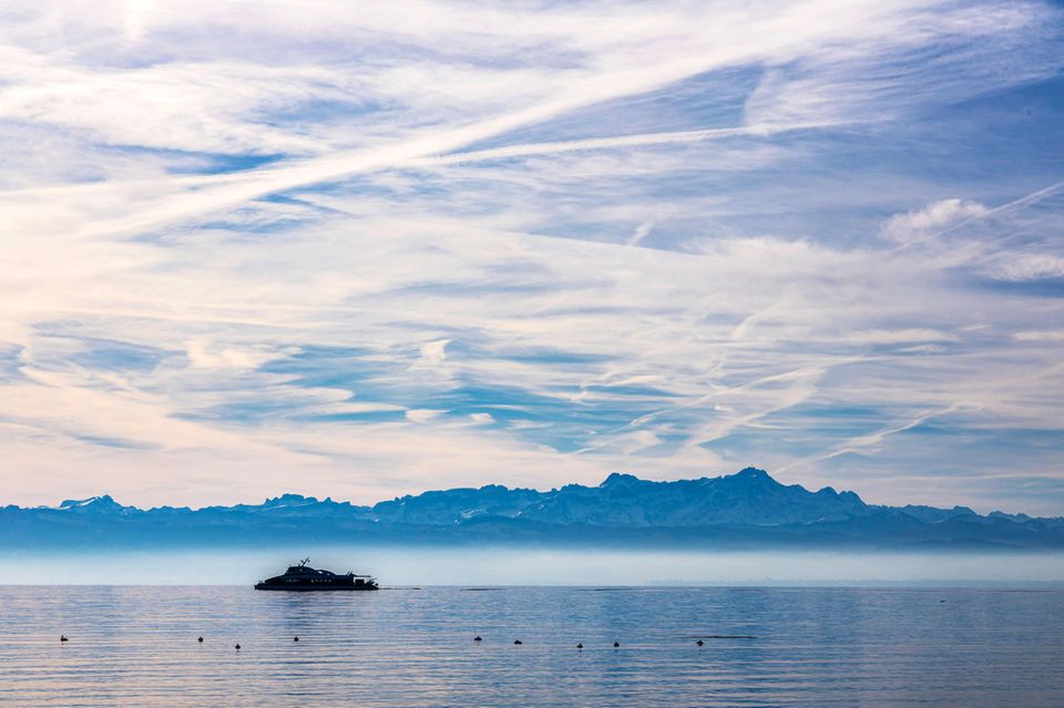 Fähre auf dem Bodensee zwischen Friedrichshafen und Konstanz