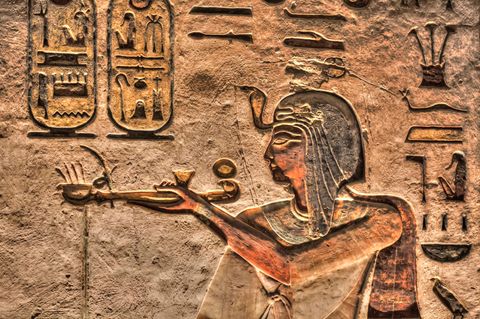 Ramses III., hier eine Grabmalerei im Tal der Könige, regierte Ägypten von 1187 – 1156 v. Chr. Er gilt als letzter großer Pharao