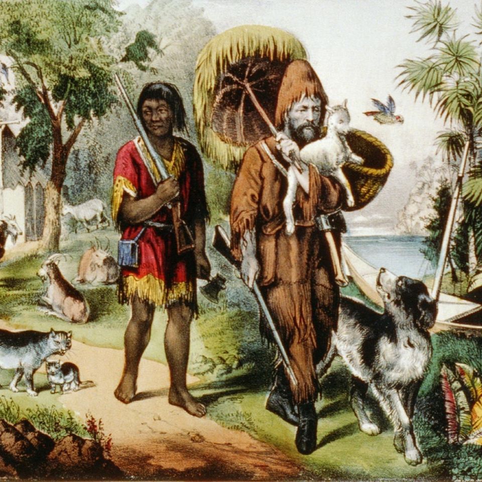 Robinson Crusoe und sein Begleiter Freitag