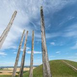 Grabhügel und Holzpfähle der Keltenwelt Glauburg in Hessen