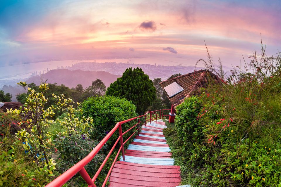 Ausblick auf George Town von Penang Hill