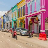 Bunte Häuser an der Kek Chuan Jalan Road