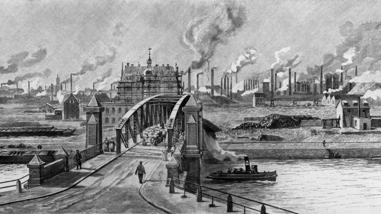 Der Hafen in Dortmund, 1899