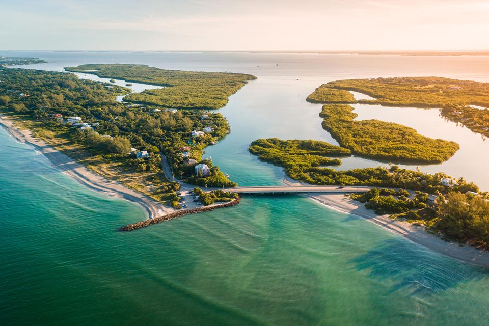 Luftaufnahme von Captiva Island bei Fort Myers in Florida, USA