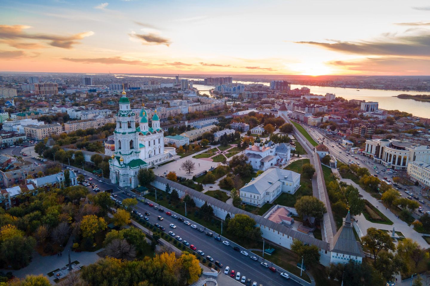 Sonnenuntergang über Astrachan
