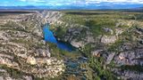 Luftbild des Krka-Nationalparks in Kroatien