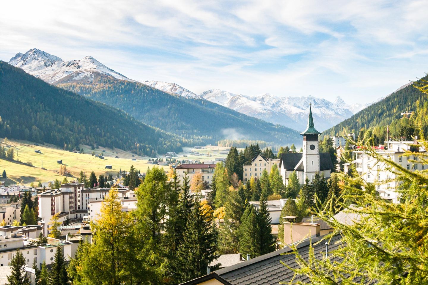 Dächer von Davos in der Schweiz