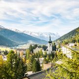 Dächer von Davos in der Schweiz