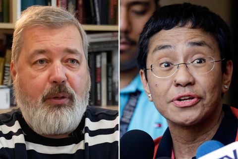 Dmitri Muratow und Maria Ressa