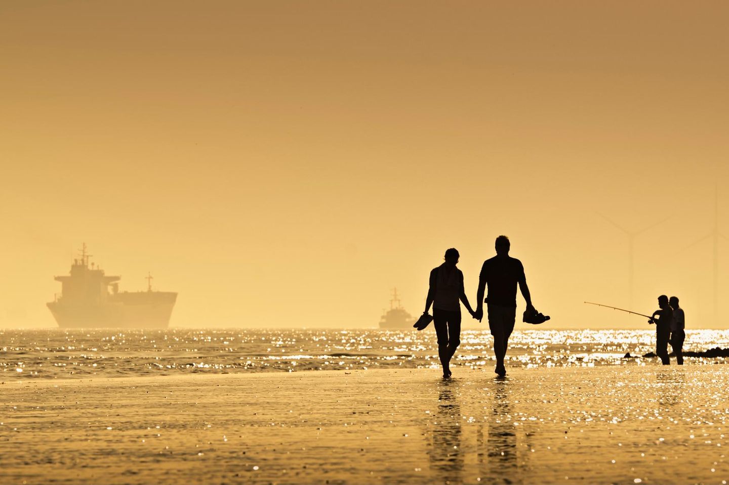 Elbe Deutschland, Cuxhaven, Elbe, Elbmündung, Watt, Schiff, Frachter, Menschen,