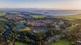Naarden bei Sonnenuntergang aus der Vogelperspektive