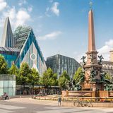 Blick auf die Uni auf dem Augustusplatz in Leipzig