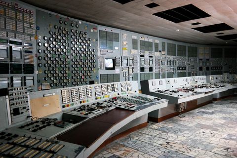 Schaltraum im Kraftwerk von Tschernobyl