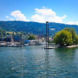 Hafeneinfahrt in Bregenz am Bodensee, Österreich