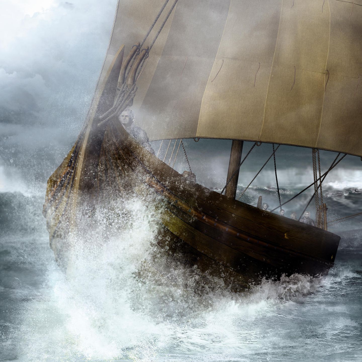 Wahrscheinlich quert Leif Eriksson den Nordatlantik mit einer Knorr, einem gut 20 Meter langem und sechs Meter breitem Handelssegler