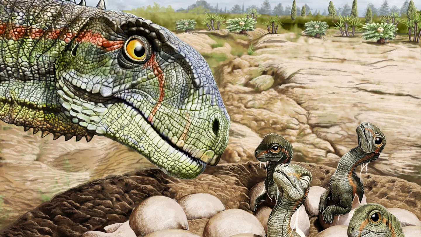 So könnte eine Familie von Mussaurus patagonicus ausgesehen haben