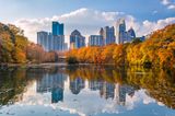 Atlanta, Georgia, Blick vom Piedmont Park im Herbst