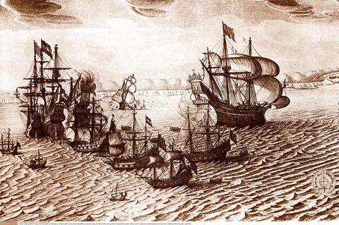 Spanier und Niederländer führen ihren Kampf zur See mit Blockaden und Beutezügen. Vor Kuba überfällt Piet Heyn im September 1628 eine spanische Flotte und raubt mehr als ein Dutzend Schiffe aus, beladen mit Silber, Seide und Gold
