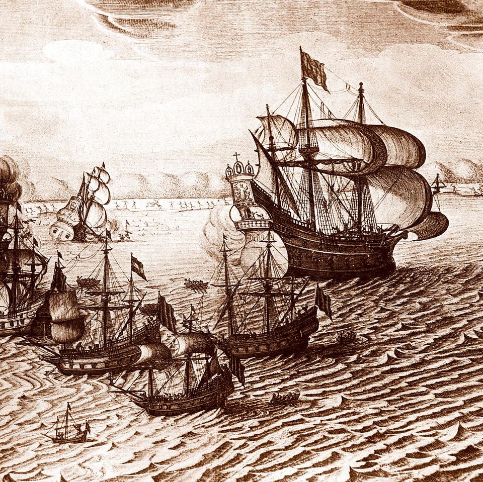Spanier und Niederländer führen ihren Kampf zur See mit Blockaden und Beutezügen. Vor Kuba überfällt Piet Heyn im September 1628 eine spanische Flotte und raubt mehr als ein Dutzend Schiffe aus, beladen mit Silber, Seide und Gold