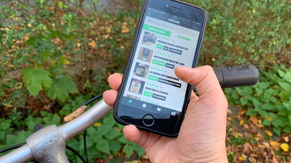 Blick auf die App Einkaufsguide Blick auf die App Einkaufsguide