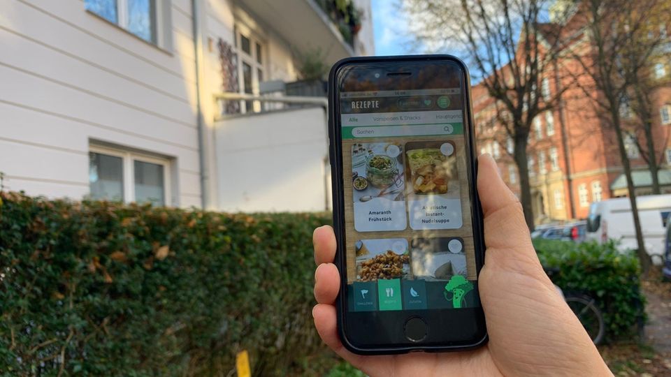 Blick auf die App Vegan Start Blick auf die App Vegan Start