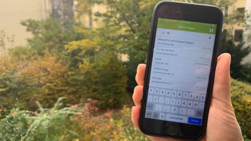 Berlin Vegan - Blick auf die App Berlin Vegan - Blick auf die App