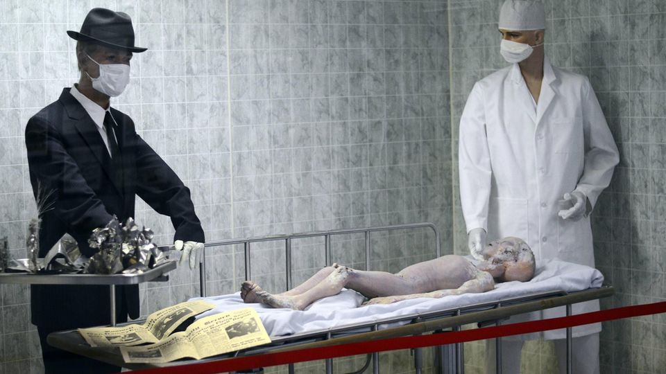 Alien in der Ausstellung im UFO-Museum in Roswell, New Mexico