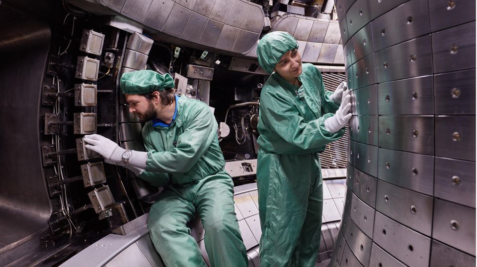 Blick in das Plasmagefäß von Wendelstein 7-X