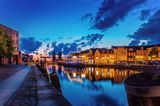 Sonnenuntergang und Abendstimmung im Husumer Binnenhafen