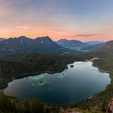 Panorama Eibsee und Zugspitze vom Wettersteingebirge bei Grainaz