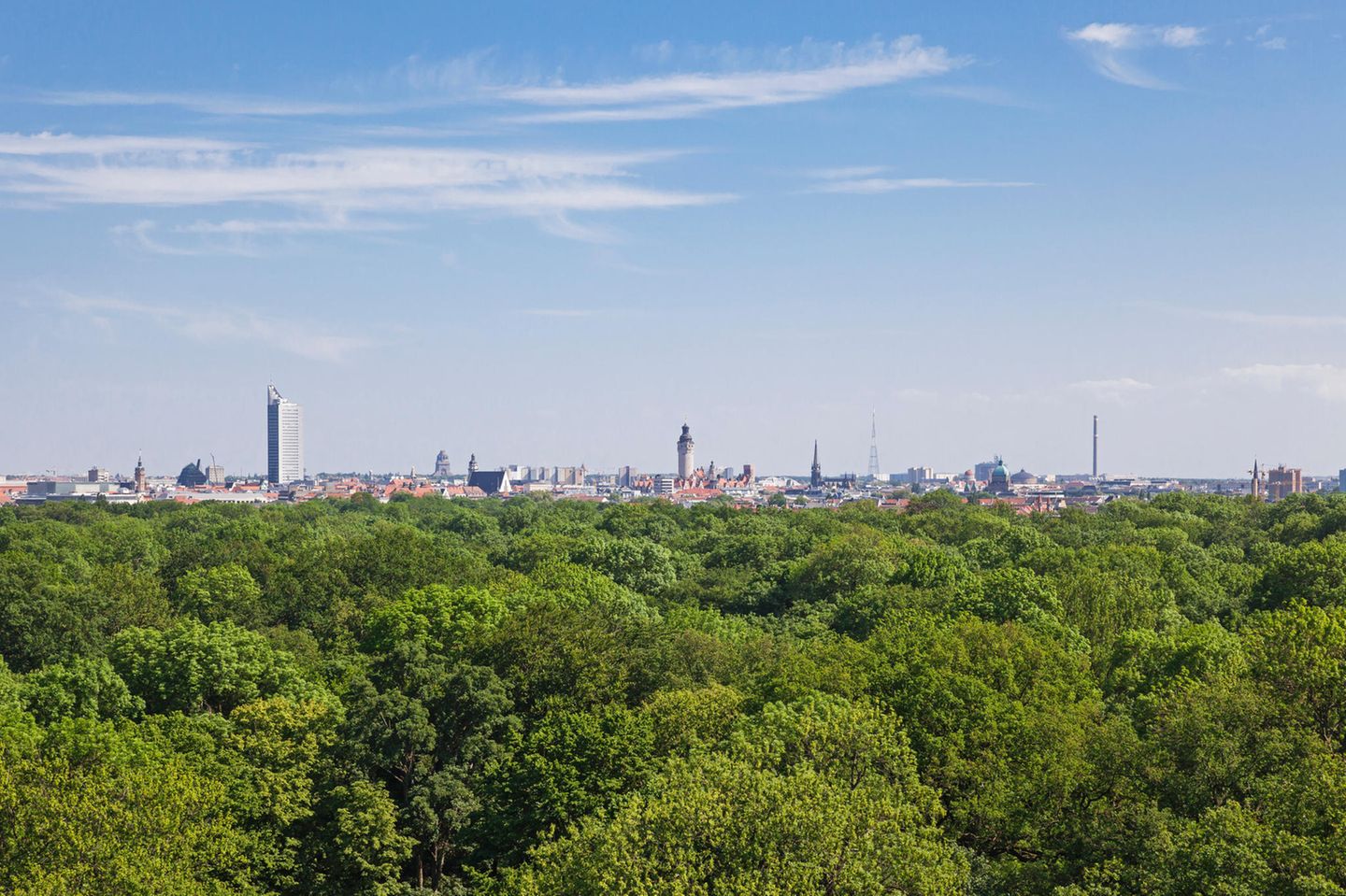 Leipzig, Rosental Blick auf Leipzig vom Aussichtsturm Rosental
