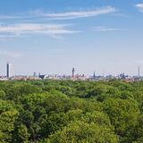 Blick auf Leipzig vom Aussichtsturm Rosental