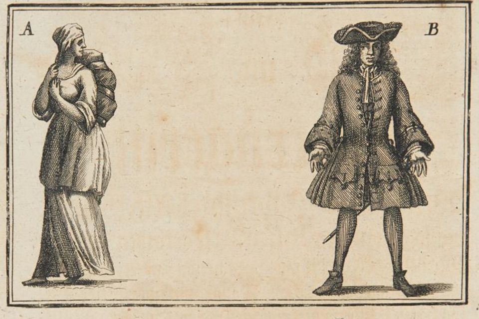 1720 diffamierte eine Broschüre Catharina Linck, die sich als Anastasius Rosenstengel ausgegeben hatte, als "Land-und Leute-Betrügerin" 0.77