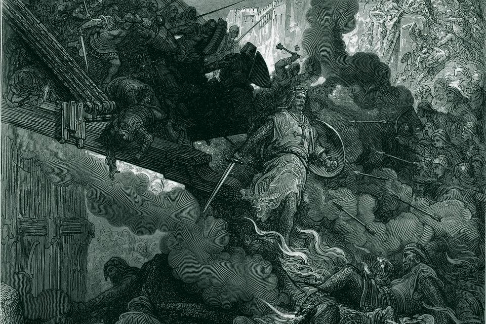 Im Jahr 1095 ruft Papst Urban II. die Christen zu einem Glaubenskampf auf: Sie sollen in einem gottgewollten Krieg gegen die Muslime das heilige Jerusalem befreien. Am 15. Juli 1099 stürmen die Ritter die Mauern der Heiligen Stadt. Es folgt eine der brutalsten Plünderungen einer an Brutalitäten reichen Zeit. 1.2227