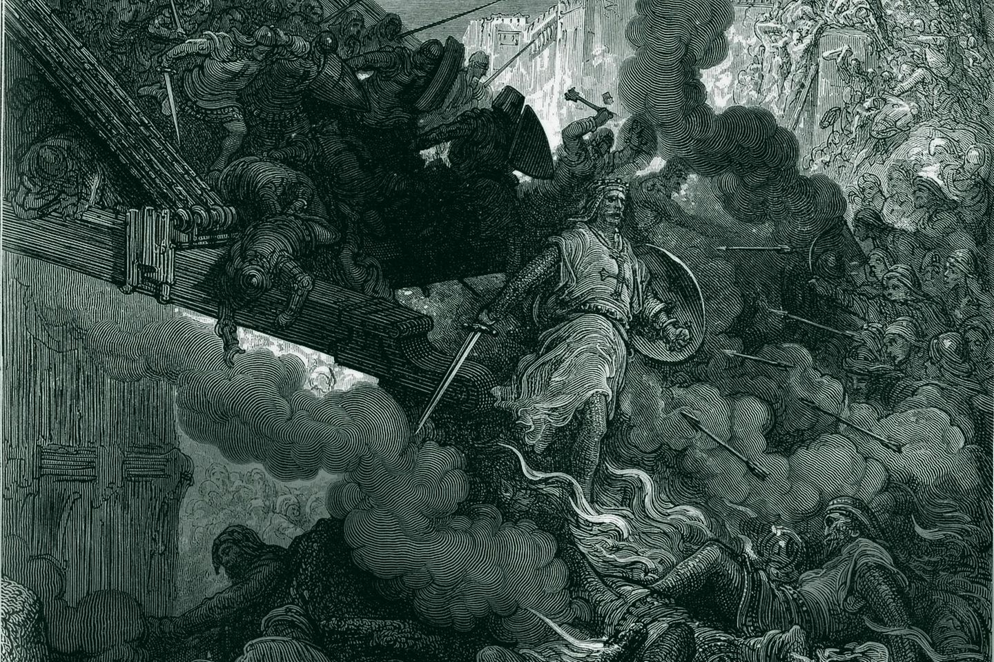 Mythisches Ziel: Am 15. Juli 1099 stürmen Ritter die Mauern Jerusalems – hier dargestellt von dem französischen Künstler Gustave Doré, der die Geschichte der Kreuzzüge 1877 illustriert