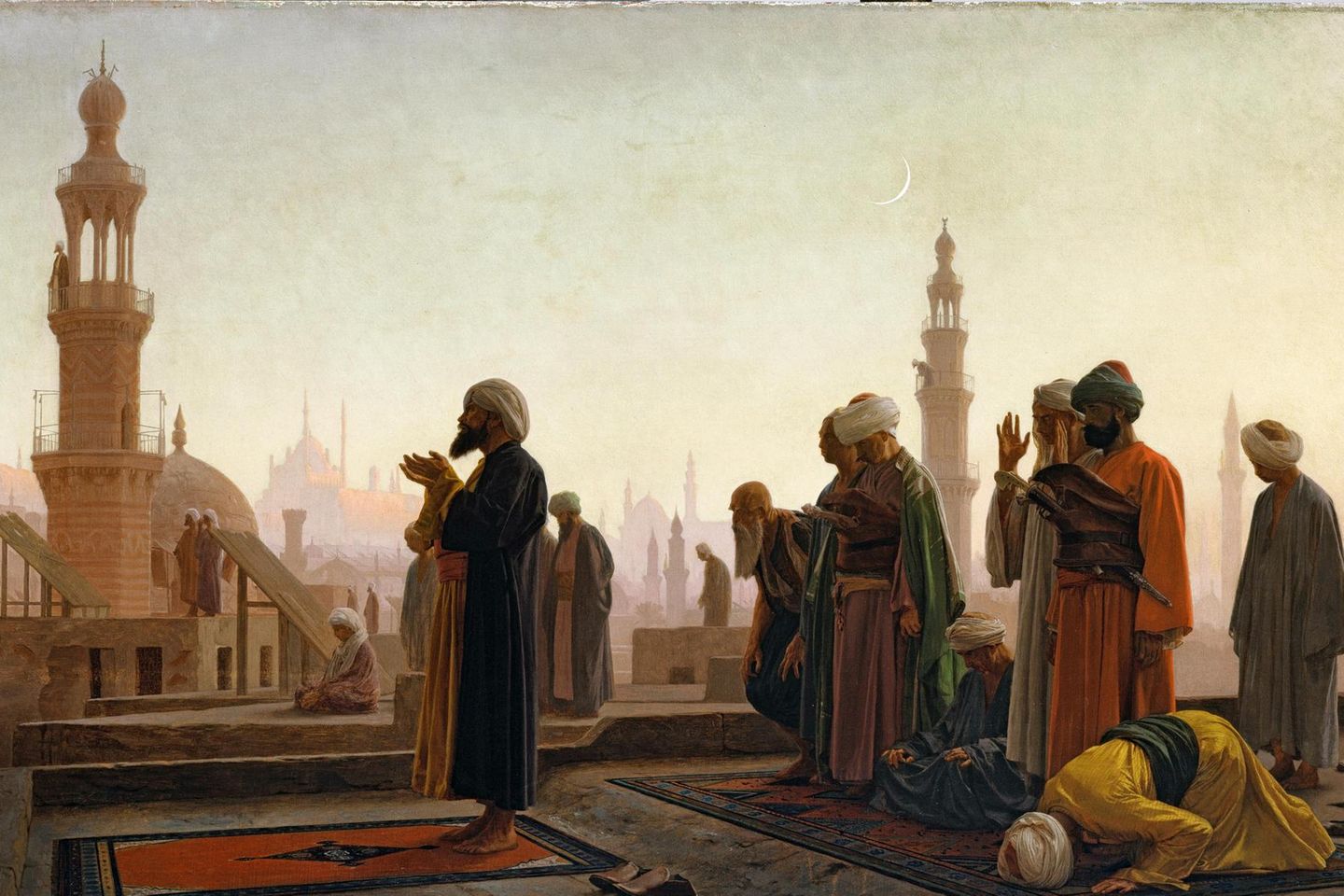Islamische Rituale wie hier das Gebet faszinieren im 19. Jahrhundert zahlreiche europäische Maler. Die Bilder, die sich die Künstler von der Welt des Orients machen, illustrieren diesen Beitrag