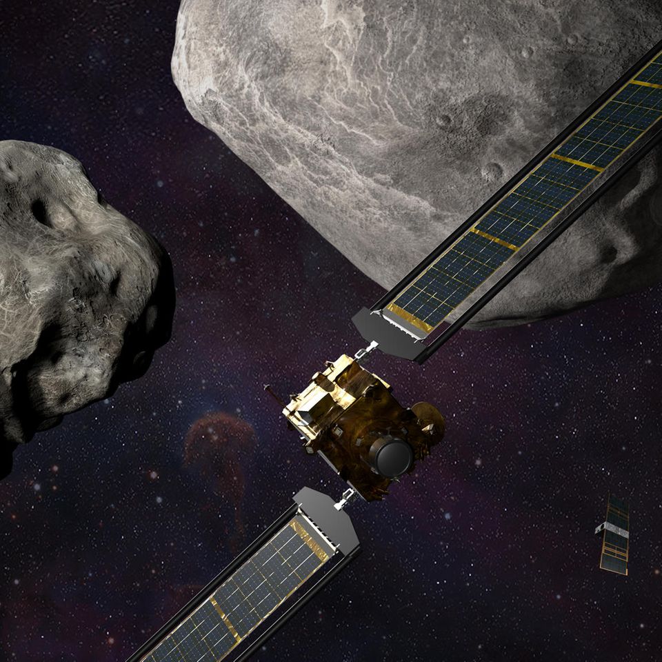 Die Raumsonde Dart war nur 19 Meter breit, der Durchmesser ihres Ziels Dimorphos misst 163 Meter. Im Ernstfall könnten mehrere Sonden versuchen, die Laufbahn eines Asteroiden zu verändern