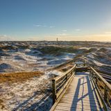 Schnee in den Dünen auf Norderney