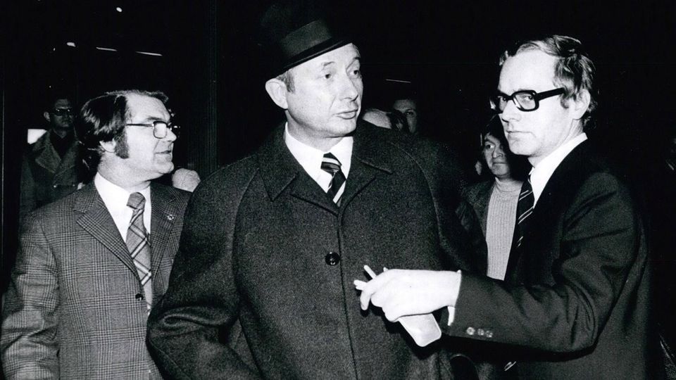 Theo Albrecht beim Gerichtsprozess nach seiner Entführung
