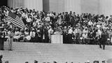 American-born French entertainer and civil rights activist Josephine Baker (1906 - 1975) speaking at the March on Washington for Jobs and Freedom, Washington DC, US, 28th August 1963. (Photo by Keystone/Hulton Archive/Getty Images)