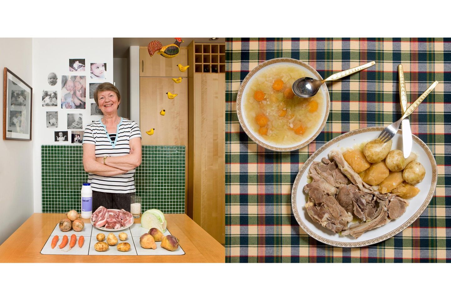 Grace Estibero  Chicken Vindaloo (Rezept siehe unten)      Die 82-Jährige lebt im Norden von Mumbai, bei einem ihrer Söhne und dessen Familie. Aufgewachsen ist Grace Estibero im südindischen Goa, wie die meisten dort hat sie portugiesische Vorfahren. Ihr Gericht passt dazu: Die Zubereitungsart wurde von Portugiesen in die indische Küche eingeführt.      Frau Estibero kocht üblicherweise für sechs Personen, da braucht es schon acht Hühner-Oberschenkel, in bissgroße Stücke gehackt. Zunächst bereitet sie die Masala-Soße: Getrocknete rote Chilischoten in den Mixer, dazu eine rote Zwiebel, grüne Chilies, Zimt, Knoblauch, Ingwer, Kreuzkümmel, Knoblauch (mindestens 10 Zehen!), schwarzen Pfeffer, Kurkuma (Gelbwurz), Tamarindenpaste und Zucker. Alles mit so viel Wasser pürieren, dass die Soße schön sämig wird. Eine gehackte Zwiebel in einer großen, am besten gusseisernen Pfanne goldbraun dünsten, dann mit der Soße vermischen. Huhn einlegen und gar schmoren – das dauert etwa 20 Minuten.