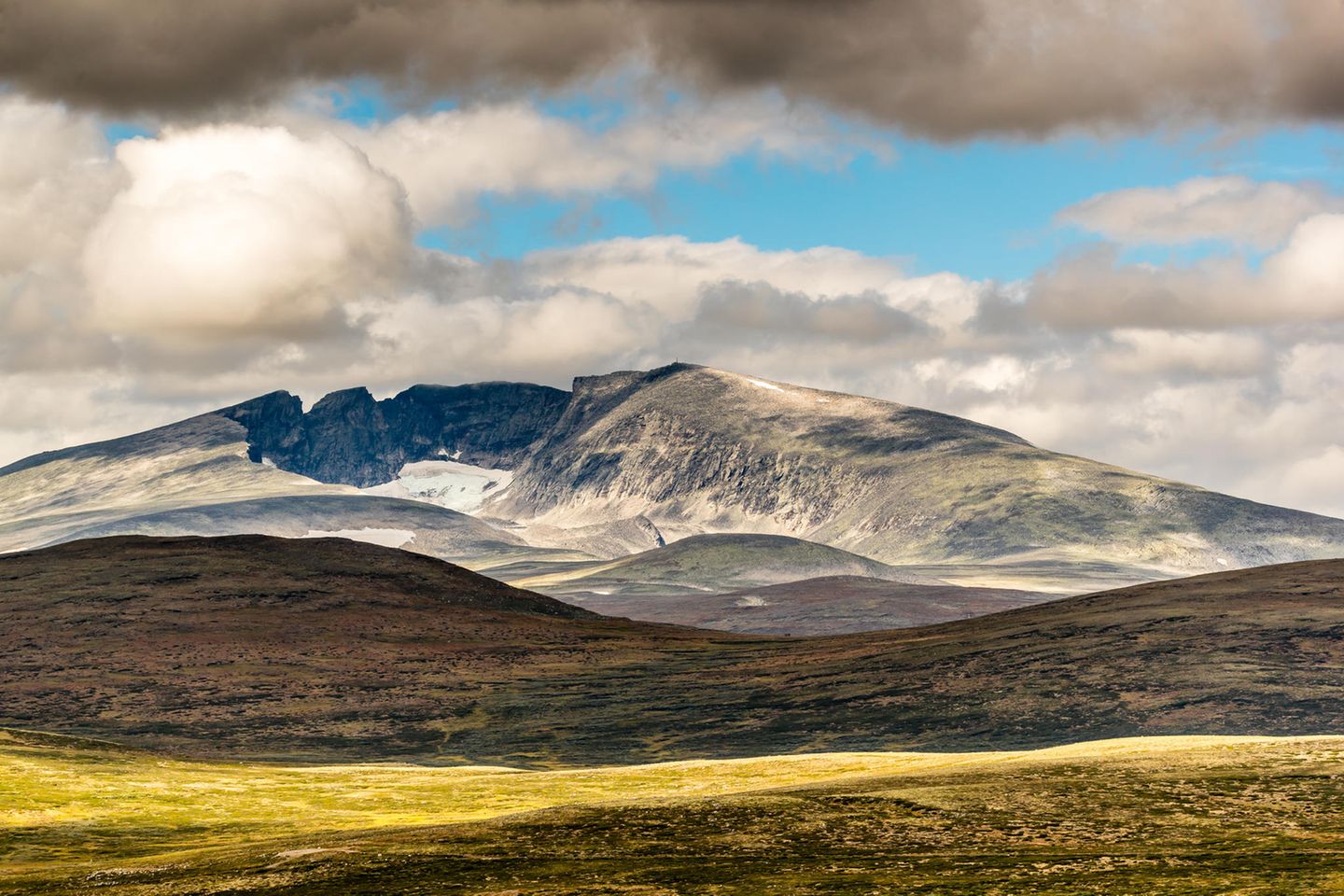 Blick auf den Snøhetta im Dovrefjell-Sunndalsfjella-Nationalpark