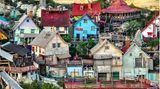 Bunte Häuser in Popeye auf Malta